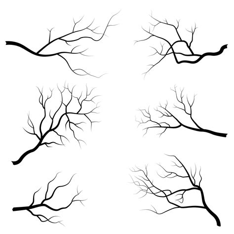 Tree branch set 1266943 Vector Art at Vecteezy