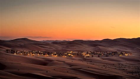 Sunset in the ocean of desert (desert safari), Dubai, UAE