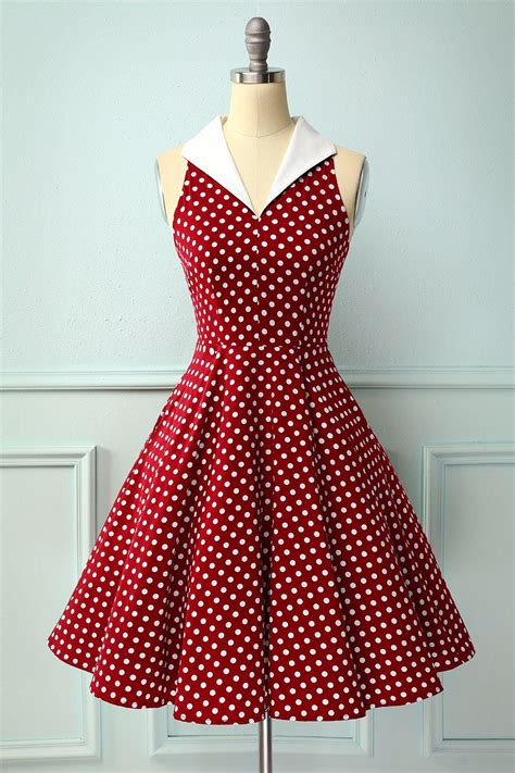 Vintage Polka Dot Dress, Vintage 1950s Dresses, Vintage Outfits 50s ...