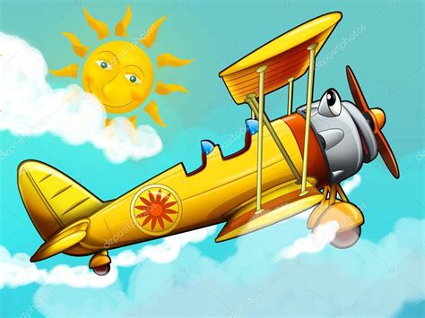 Cartoon biplane — Stock Photo © illustrator_hft #12056730