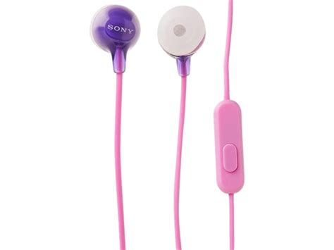 Sony Earbud Headphones with Mic, Violet (2 Pack)