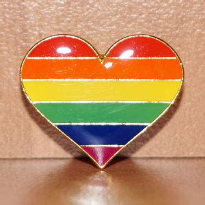 Rainbow pride heart-shaped small enamel pin – PridePoint