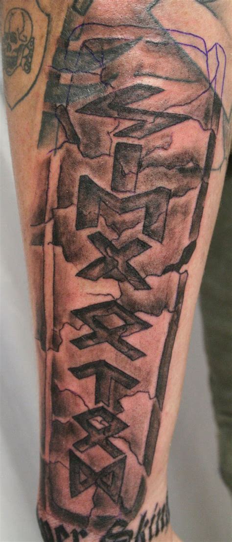 Runes in Stone Tattoo by 2Face-Tattoo on DeviantArt