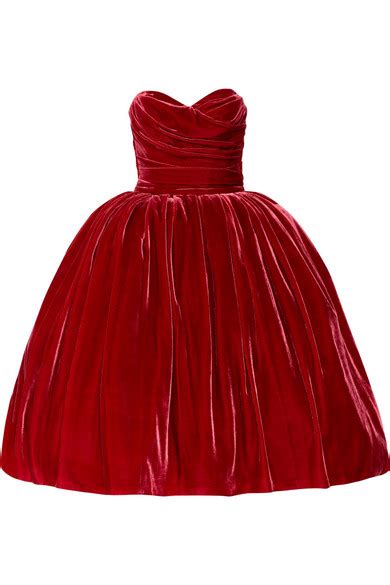 Dolce & Gabbana | Strapless velvet dress | NET-A-PORTER.COM