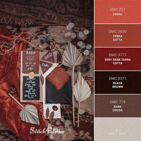 Bohemian Burgundy - Embroidery Color Palette (With Thread Codes)