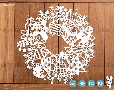 Christmas Svg Wreath Blank Circle Frame Cutting File, Santa ...