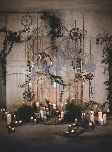 Exchange vows in front of a subtly steampunk backdrop. | Industrial wedding inspiration ...