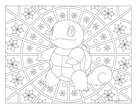 #007 Squirtle Pokemon Coloring Page · Windingpathsart.com