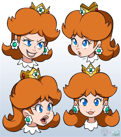 Princess Daisy Sketches (Colored) by SuperSegaSonicSS on DeviantArt