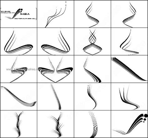 Curves Line Brush Photoshop | Photoshop Free Brushes | 123Freebrushes