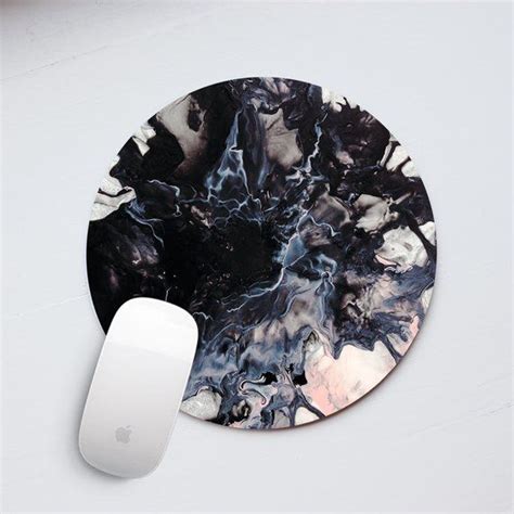 Black and White Marble Mouse Pad Round Mouse Pad Marble Mouse Mat Designed Mousepad Mice Office ...