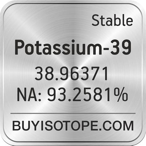 Potassium-39, Potassium-39 Isotope, Enriched Potassium-39