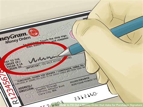 How to Fill Out a Money Order that Asks for Purchaser Signature