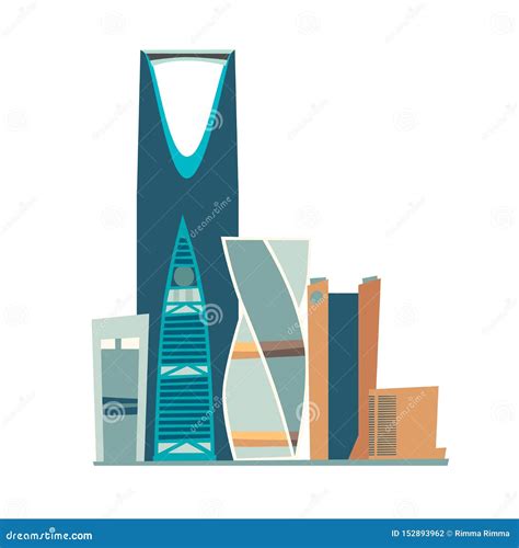 Riyadh Saudi Arabia Skyline Vector Illustration Stock Vector ...