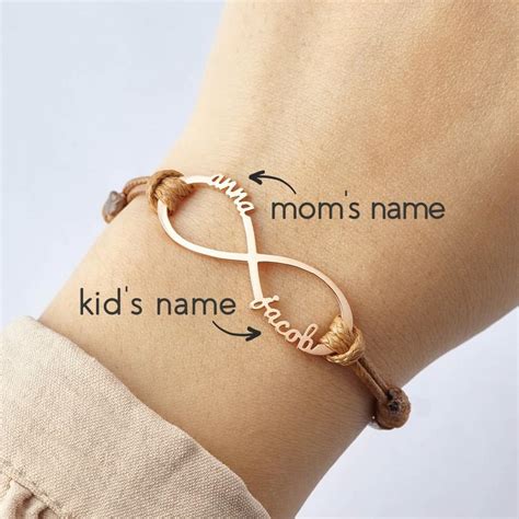 Mom Bracelet, Infinity Bracelet With Name, Kids Name Bracelet For Mom, Personalized Mom Gift ...