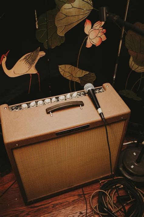 Mic on Guitar Amplifier · Free Stock Photo