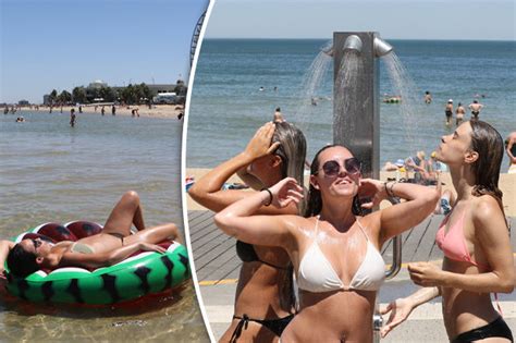 Australia heatwave: Melbourne bikini revellers flock to the beach ...