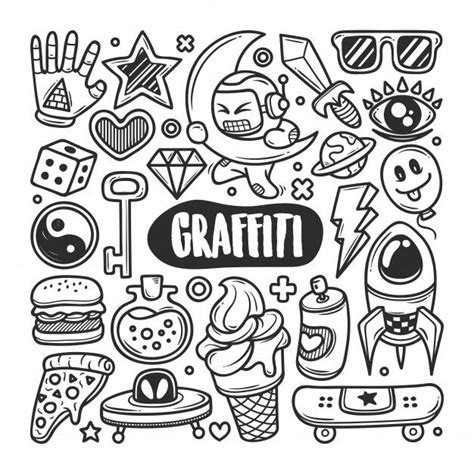 Graffiti hand drawn doodle coloring | Premium Vector #Freepik #vector #food #cake #pizza #doodle ...