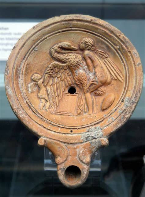 Leda and the swan, terracotta Roman oil lamp 1st century A… | Flickr