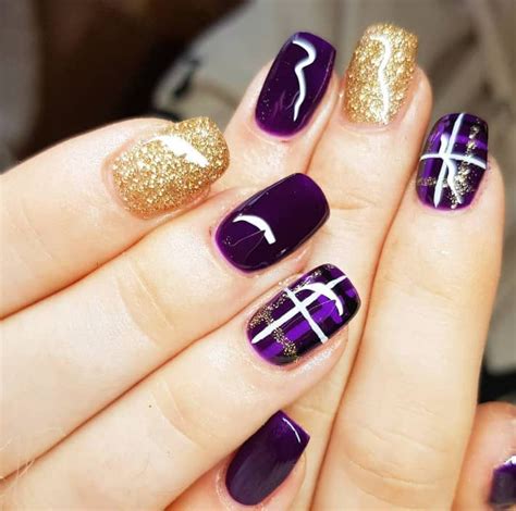 44 Gold and Purple Nails: Designs for a Luxe Style Statement