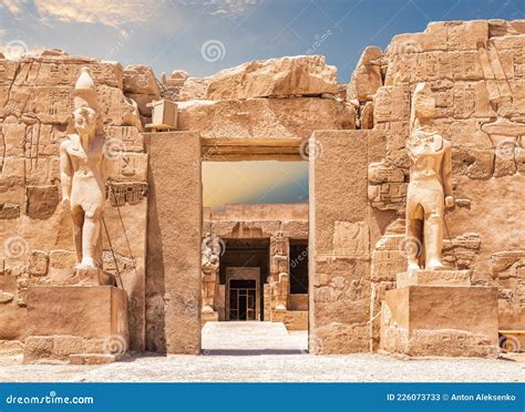 The Great Temple of Amun Entrance, Karnak Temple Complex, Luxor, Egypt Stock Image - Image of ...