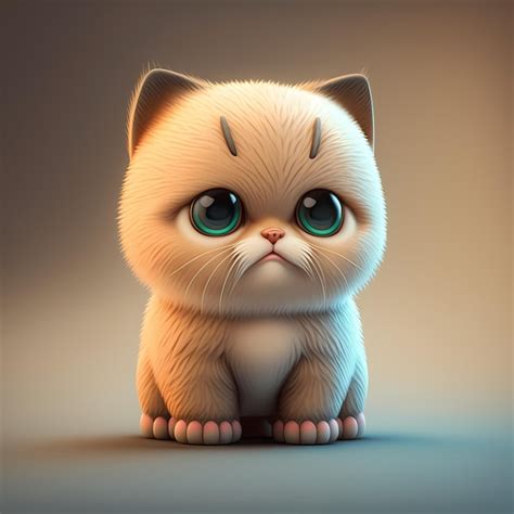 Premium Photo | Adorable and cute chubby cat 3d render