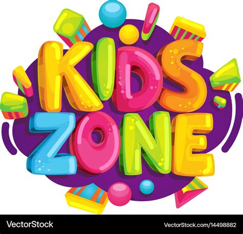 Kids zone cartoon logo Royalty Free Vector Image