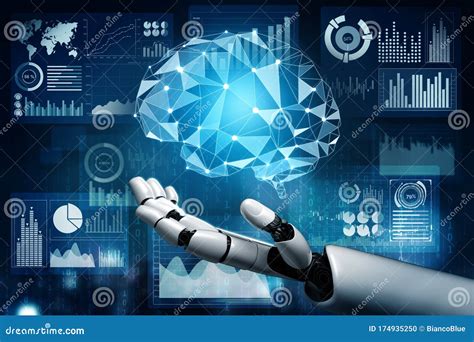 Futuristic Robot Artificial Intelligence Concept Stock Illustration ...