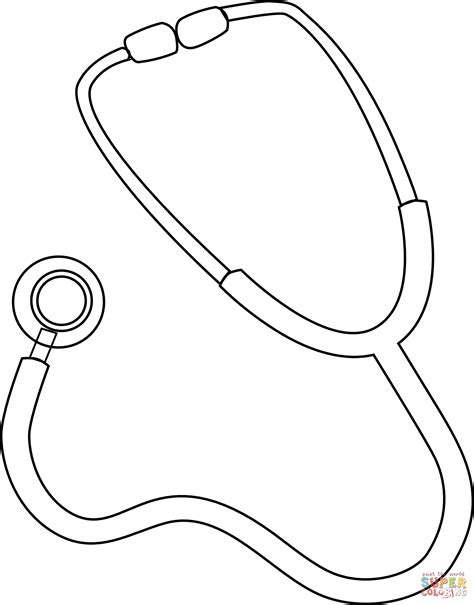 Stethoscope coloring page | Free Printable Coloring Pages