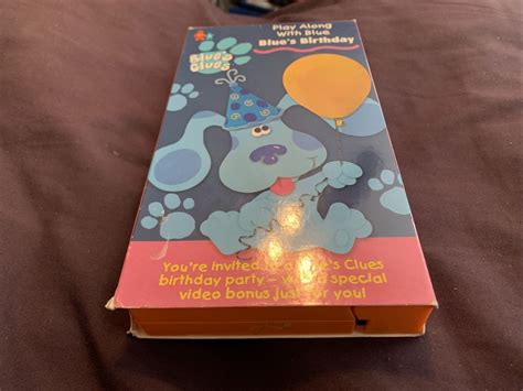 Blue's Clues : Blue's Birthday (VHS, 1998) Blues Nick Jr. Kids Orange ...