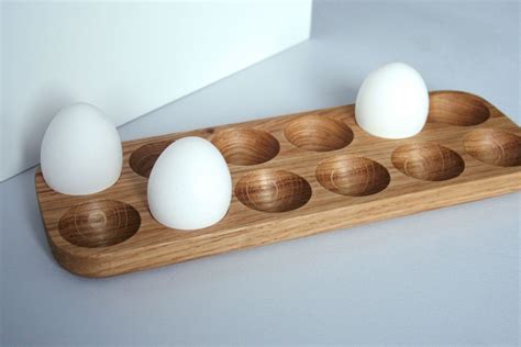 Wooden Egg Holder. Oak wood egg holder for 12 eggs. by BAwoodLV on Etsy https://www.etsy.com/uk ...