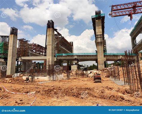 An Elevated Road is Under Construction. Reinforced Concrete is Used for ...