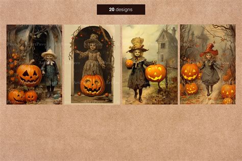 Halloween Vintage Postcards Victorian Epoch Witch - Design Cuts