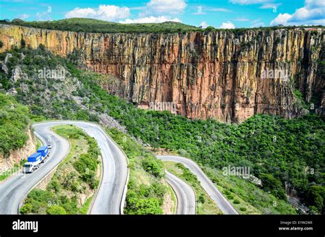 Serra da Leba, a mountain range in Angola featuring the impressive Leba mountain road and its ...