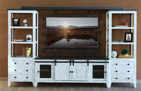 White Entertainment Center, White Wall Unit, White Media Wall Unit