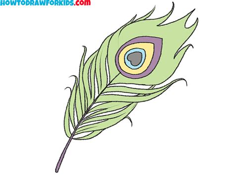 How to Draw a Peacock Feather - Easy Drawing Tutorial For Kids