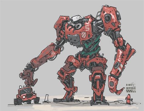 mecha sketch, Max Li on ArtStation at https://www.artstation.com/artwork/z1rwZ Character Design ...