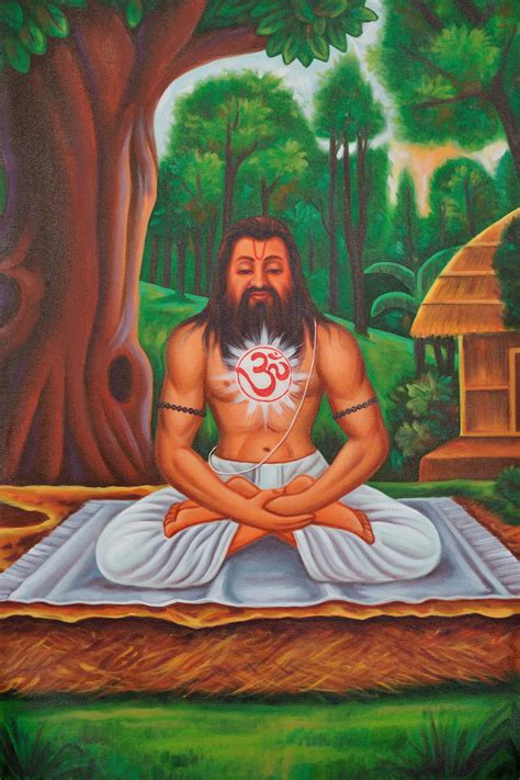 Yogi Meditating on OM | Oil Painting on Canvas | Exotic India Art