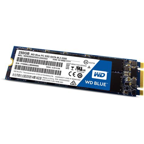WD 250GB Blue SATA III M.2 Internal SSD WDS250G1B0B B&H Photo