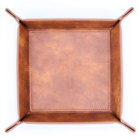 Buy Cross Leather Valet Tray for Men with Scripture Included | EDC Dump ...