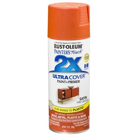 Rust-Oleum 12 oz 2X Satin Fire Orange Spray Paint and Primer - 263149 | Blain's Farm & Fleet