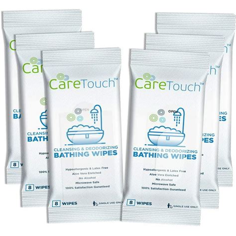 Care Touch Body Wet Wipes with Cleansing & Deodorizing Solution - Shower Wipes for Adults ...