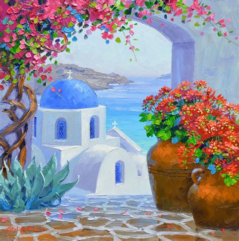 splendor of santorini | Art painting, Greece painting, Greece art