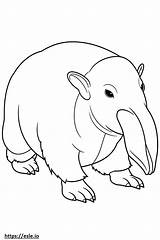 oso hormiguero Kawaii Para Colorear E Imprimir sketch template