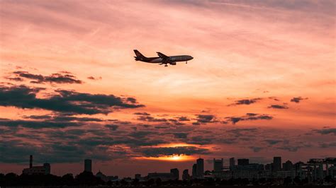 airplane, sky, flight, clouds, sunset 4k, HD Wallpaper | Rare Gallery
