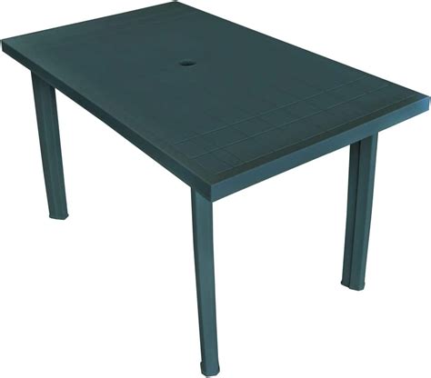 vidaXL Garden Table 126x76x72 cm Plastic Green Outdoor Camping Table Furniture: Amazon.co.uk ...
