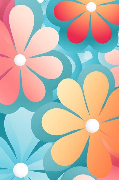 Premium AI Image | Retro 70s Flower Pattern