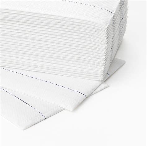 VERKLIGHET Paper napkin, white/blue - IKEA