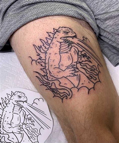 Small godzilla tattoo photos