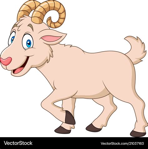 Cartoon funny goat isolated on white background Vector Image